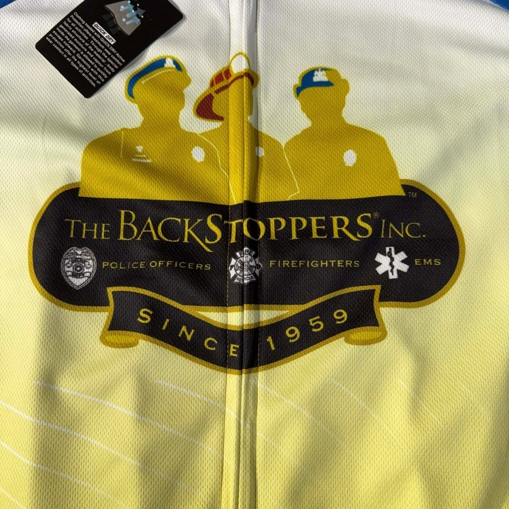 Peak 1 Sports BackStoppers Cycling Jersey Shirt Full Zip Size Mens 2XL NWT - Picture 2 of 14